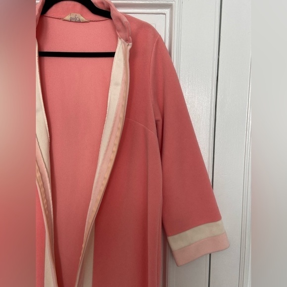 Vanity Fair Vintage Retro Fleece Pink & Cream Stripe Comfy Soft House Robe 70’s - Picture 6 of 15